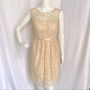 Jenny Yoo Anthro Tan Gold Lace Dress Women Size 0